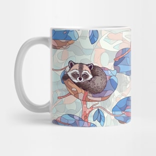 A sleeping raccoon in a forest Mug